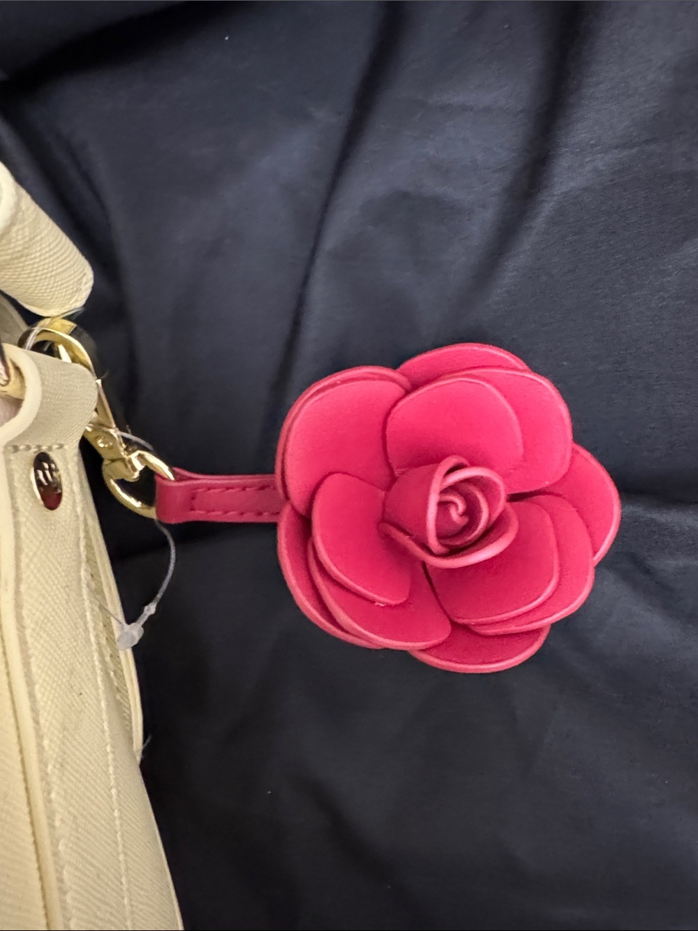 Loungefly Cream Floral Embroidered Crossbody with Rose Charm - Picture 6 of 10